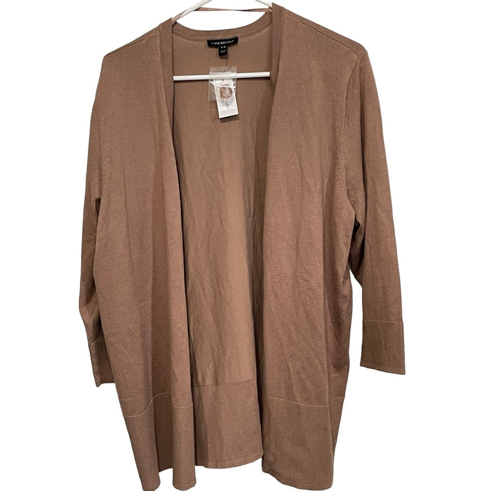 New With Tags Lane Bryant‎ Women's Size 14/16 Brown Open Cardigan Sweater